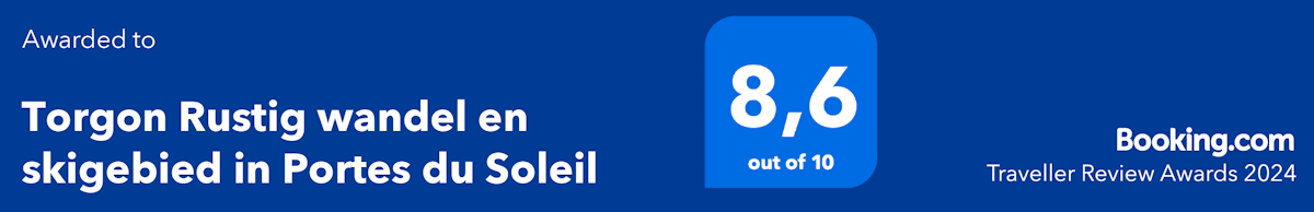 Booking.com Travel Award 2024 - Click to book our Torgon appartment at Booking.com